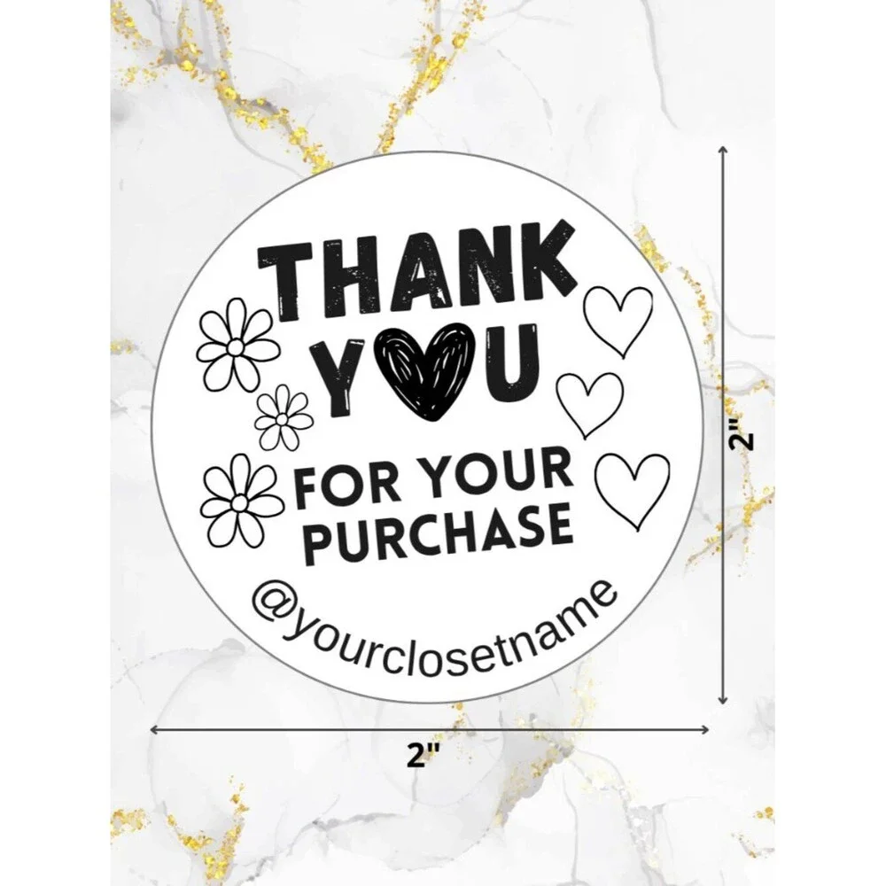 100 Thank you Stickers Thermal 2